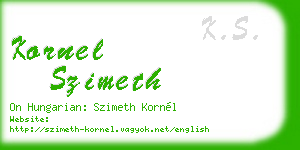 kornel szimeth business card
